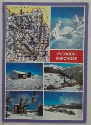 ŞEHİR KARTPOSTALI-POLONYA/KROKONOSE SIRADAĞINDAN KIŞ GÖRÜNTÜSÜ VE HARİTA,ARKASINA YAZILMAMIŞ, RENKLİ, 12 X 16 CM EBADINDA - 1950'LER, 1960'LAR, 1970'LER, 1980'LER