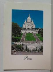 ŞEHİR KARTPOSTALI-FRANSA/PARİS SACRE COEUR BASİLİKASI GÖRÜNTÜSÜ,ARKASINA YAZILMAMIŞ, RENKLİ, 12 X 16 CM EBADINDA - 1950'LER, 1960'LAR, 1970'LER, 1980'LER