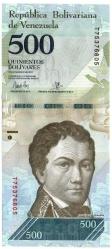 Venezuela 2017 Yılı 500 Bolivar ÇİL Yabancı Kağıt Para