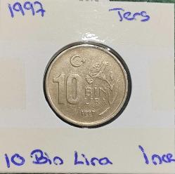 10 BİN LİRA 1997 TERS/İNCE ÇA+++