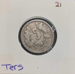 5 KURUŞ 1938 ÇÇT/ÇA+++