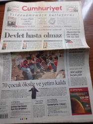 Cumhuriyet Gazetesi - 7 Mayıs 2009 - Ahırkapı Şenliği - Futbolda Kardeş Takım Sıkıntısı - Mardin'de Bilge Köyü Katliamı 70 Çocuk Öksüz Ve Yetim Kaldı - Süleyman Demirel Yaşar Büyükanıt'ın Sözlerine Bozuk Bir Şey Vardı İse Düzeltselerdi Yanıtını Verdi - Osman Paksüt Hakkında Ön İnceleme - Hüsamettin Cindoruk Sivil Sıkıyönetim Var - Profesör Doktor Süheyl Batum Hitler Demokrasisi - Afganistan'da Yine Katliam 100 Kişi Öldü