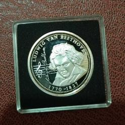 Almanya Beethoven Hatıra Madalya Gümüş kaplama Proof 16.5g 35mm