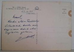 ŞEHİR KARTPOSTALI-FRANSA/PARİS SACRE COEUR BASİLİKASI GECE GÖRÜNTÜSÜ,ARKASINA YAZILMIŞ, RENKLİ, 12 X 16 CM EBADINDA - 1950'LER, 1960'LAR, 1970'LER, 1980'LER