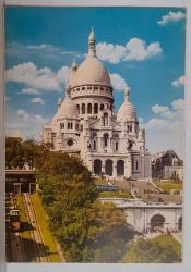 ŞEHİR KARTPOSTALI-FRANSA/PARİS SACRE COEUR BASİLİKASI GÜNDÜZ GÖRÜNTÜSÜ,ARKASINA YAZILMIŞ, RENKLİ, 12 X 16 CM EBADINDA - 1950'LER, 1960'LAR, 1970'LER, 1980'LER