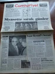 Cumhuriyet Gazetesi - 2 Aralık 1995 - Fenerbahçe'nin Tecrübeli Kalecisi Engin İpek Rüştü Reçber Dur Diyene Kadar Kaledeyim - Yaşar Kemal'e Beraat - Talabani Baglaşık Arıyor - Anayasa Mahkemesi Çevre Barajını İptal Etti - Tansu Çiller'in Malvarlığı Beyanı Eksik - DEP Davası Yeniden DGM'de - NATO'nun Yeni Patronu Solana - ANAP'tan Türkiye'ye 3 Boyutlu Bakış - Mesut Yılmaz