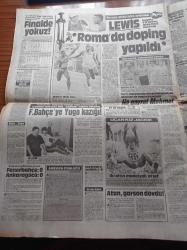 Hürriyet Gazetesi - 6 Eylül 1987 - Carl Lewis Roma'da Da Doping Yapıldı - Bako Adıyla Tanınan Banker Baki Cengiz Özal'ları da Çarptı - Tüysüz  Banker Korkut Özal'ın 200 Milyonunu Götürdü - Turgut Özal Milleti Önemli Açıklama Yapacağım Diye İşletti - Avrupa Ekonomi Topluluğundan Ahiret Soruları - Avukatları İbrahim Tatlıses'i Hapisten Çıkaramadı - Yassıada Yaptırılmayan Savunmalar Yazı Dizisi - Fatin Rüştü Zorlu