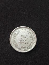 Efemera - 1960 25 kuruş lira orjinal eski para - kitantik - kitaLog