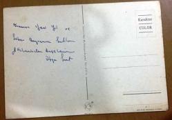 HEDİYE KARTPOSTALI, GECE ÇADIRDA KALAN KIZ VE ERKEK ÇOCUĞU ÇİZİMİ ÇİZİMİ, ARKASI YAZILI, RENKLİ, 15 X 10 CM EBADINDA - 1940'LAR, 1950'LER, 1960'LAR, 1970'LER 1980'LER