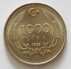 Efemera - Türkiye Cumhuriyeti  1993 Yılı 1000 Lira - kitantik - kitaLog