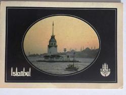 ŞEHİR KARTPOSTALI, ÜSKÜDAR KIZ KULESİ, İSTANBUL BOĞAZINDAN ESKİ BİR FOTOĞRAF, ARKASI YAZILMAMIŞ, RENKLİ, 10 X 15 CM EBADINDA - 1940'LAR, 1950'LER, 1960'LAR, 1970'LER 1980'LER