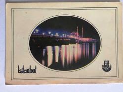 ŞEHİR KARTPOSTALI, İSTANBUL BOĞAZI GALATA KÖPRÜSÜ GECE MANZARASI, ARKASI YAZILMAMIŞ, RENKLİ, 10 X 15 CM EBADINDA - 1940'LAR, 1950'LER, 1960'LAR, 1970'LER 1980'LER