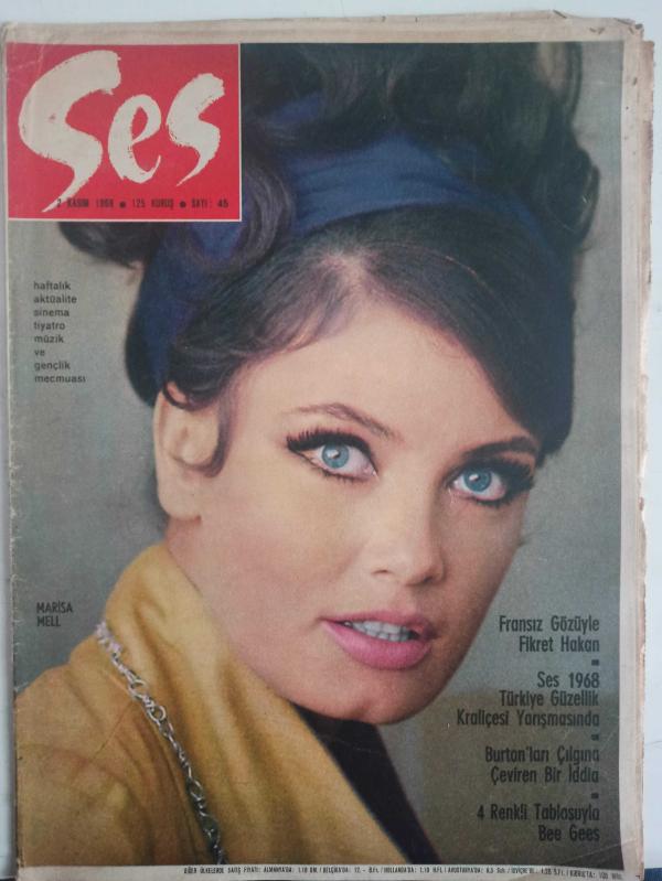 Ses Dergisi 2 Kasım 1968 Sayı 45 Fikret Hakan Marisa Mell  