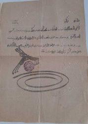 Efemera - ENVER PAŞA PENÇE DAMGALI MÜHÜRLÜ BELGE. OSMANLI DÖNEMİ. - kitantik - kitaLog