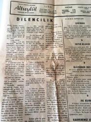 Altıeylül gazetesi-Balıkesir,yerel,taşra basını-Halk ve Halkla Beraber  25 Nisan 1968- 23 Nisan  Büyük  Törenle Kutlandı-  Özdemir Yücel ve Arkadaşları Tiyatro Topluluğu  İnegöl : Akyollu ve  Demircioğlu  - Erkek Sanat Enstitüsünün İzmit Gezisi Çok Başarılı Geçti -Tarihte Güreşçilerimiz - Haftanın  Şarkısı- Dilencilik - İnegölspor 4 İznik Gençlik 0 -            sahibi  Akif  Beceroğlu