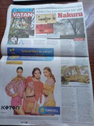 Vatan Pazar Gazetesi - 15 Nisan 2012 - Alev Hanım'ın Büyük Dedesi Osman Hamdi'nin Tablosunu Satıp At Çiftliği Kurdu - Yeraltı Filminin Başrol Oyuncusu Engin Günaydın - Esra Ülger Menopoza Girince Yaşadıklarını Yazıp Sahneye koydu - Yılın En İyi Türk Şarapları - İlk Pop Starımız 82 Yıl Önce Seçildi Hudadat Şakir Turalı - Ünlü Kalp Cerrahı profesör Bingür Sönmez