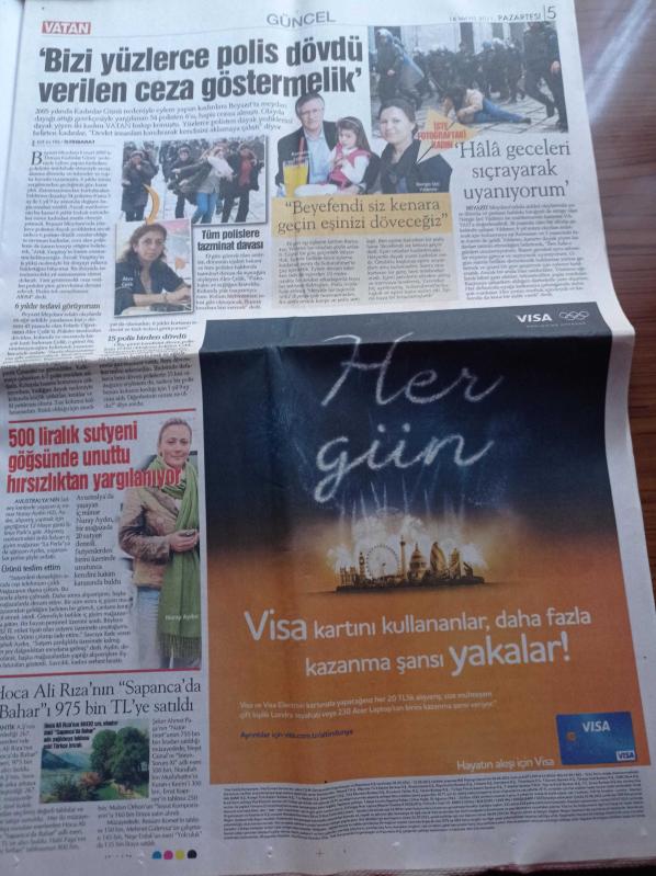 Vatan Gazetesi 16 Mayıs 2011 Fenerbahçe Şampi  Ak Parti  