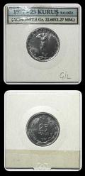 1977 - 25 Kuruş  “ÇİL+” (TCM77) “T.C Düz”