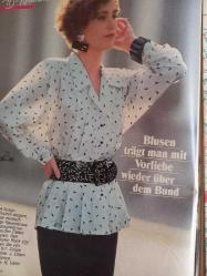 Burda Kadın Moda Dergisi-2 şubat 1987 bluzlar, Etekler, elbiseler, pantolonlar, kız ve erkek çocuk kıyafetleri Almanca Türkçe açıklamalı patronları vardır.