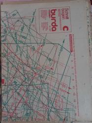 Burda Kadın Moda Dergisi-2 şubat 1987 bluzlar, Etekler, elbiseler, pantolonlar, kız ve erkek çocuk kıyafetleri Almanca Türkçe açıklamalı patronları vardır.