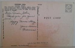 ŞEHİR KARTPOSTALI-ABD/ILLINOIS CHICAGO ASKERİ ALANI GÜNDÜZ GÖRÜNTÜSÜ,ARKASINA YAZILMIŞ,RENKLİ, 10 X 14 CM EBADINDA - 1950'LER, 1960'LAR, 1970'LER, 1980'LER