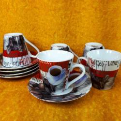 ROYAL WINDSOR FINE PORCELAIN , KAHVE YAZILI VE RESİMLİ 5 ADET KAHVE FİNCANI