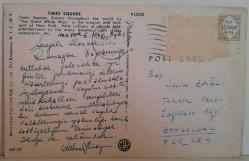 ŞEHİR KARTPOSTALI-ABD/NEW YORK TIMES MEYDANI GÖRÜNTÜSÜ,ARKASINA YAZILMIŞ,RENKLİ, 10 X 14 CM EBADINDA - 1950'LER, 1960'LAR, 1970'LER, 1980'LER