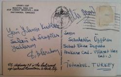 ŞEHİR KARTPOSTALI-ABD/TENNESSEE CHATTANOOGA AŞIKLAR TEPESİ GÜNDÜZ GÖRÜNTÜSÜ,ARKASINA YAZILMIŞ,RENKLİ, 10 X 14 CM EBADINDA - 1950'LER, 1960'LAR, 1970'LER, 1980'LER