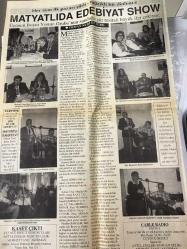 Mehmet Tanju Akerman -Bir Şiir Gazetesinin Hediyesidir -Duru Türkçe -Arı Türkçe -Mustafa Güntekin-Baş Nereye  Koşuyor -Nefretin Böylesi Olgunluk -Selma Kasap -Yetişemediğim - Mehmet Tanju  Akerman -Deneme - Mutlu Musunuz -Gülgönül Bozoğlu -Dönüşüm Muhteşem Olacak - Mustafa Güntekin  Öyküsü - Bahçem  Sustur Kuşu- Jale Yüksel - Tanjunun Sahifesi - Dost İnsanlar -Yaşayan Türk Şairleri -Nurcan ÇELİK -Dertli-Türk Edebiyatında İki Çağdaş Dergi  Eflatun ve Ana-Can Yoldaşım -NECLA ÜNAL -Müzikte Değişim Ses -Hakkı Çopuroğlu  Emin Adımlarla İlerliyor-Matyatlı da  Edebiyat Show -Üçüncü Boyut  Yorum Grubu ' nun Sunduğu  Şiir Resitali  Büyük İlgi Çekiyor -Osman Nuri Öztürk - Sadık  Atay -Göğsümde Deli Var -Medeniyet Dönüyorum -