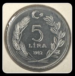 1982 - 5 LİRA (ÇİL) Alüminyum (TCM82)