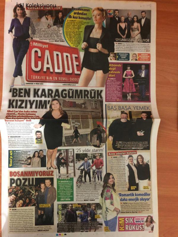 Milliyet Cadde Gazetesi 16 Nisan 2016 Ben Karagümrük Kızıyım  