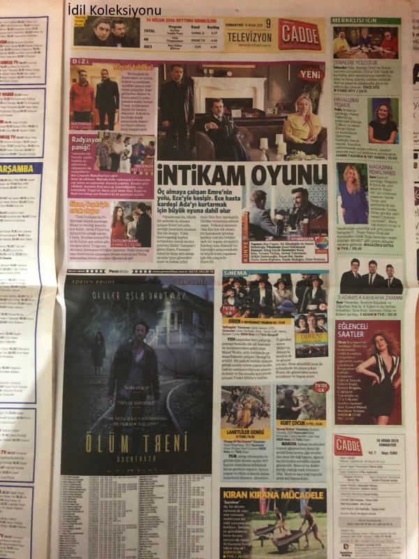 Milliyet Cadde Gazetesi 16 Nisan 2016 Ben Karagümrük Kızıyım  