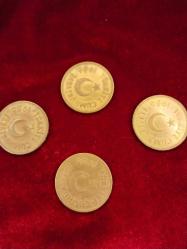 PARA 1956 4 ADET 25 KURUŞ TEMİZ İŞLEMSİZ 200