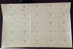 1919 SULTAN VAHİDEDDİN CULUS 5 KURUŞ 25Lİ BLOK ERÖRLÜ MNH 1000 tl katalog hafif şarniyerli çoğu mnh .