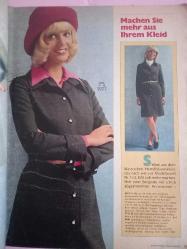 Burda Kadın Moda Dergi 1972  Almanca türkçe açıklamalı orta yaş bayanlar,elbiseler,ceketler,Etekler patronları vardir