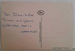 NOEL HEDİYESİ NOEL BABA RESMİ KARTPOSTALI,ARKASINA YAZILMIŞ,RENKLİ, 11 X 15 CM EBADINDA