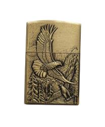 Eskitme Sarı Renkli Kartal Logolu Gazlı Metal Çakmak