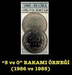 1986 - 50 LİRA 3xERÖR’lü ÇOK NADİR HEPSİ BİR ARADA “AĞLAYAN/GÖZYAŞI/ 5 ve 0 BÜYÜK/ AY YILDIZ KENARA YAKIN” TCMER86