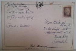 GÖL KENARINDA PAPATYA ÇİÇEKLERİ KIRSALDA EVLER RESMİ KARTPOSTALI,PULLU,ARKASINA YAZILMIŞ,RENKLİ, 12 X 16 CM EBADINDA