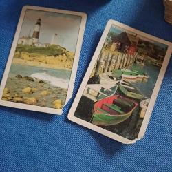 Hamilton Oyun Iskambil Kağıdı 2 deste.Montauk Feneri ve Rockport Liman baskılı