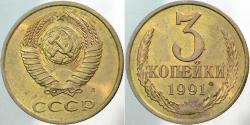 Efemera - SOVYETLER BİRLİĞİ 3 KAPİK 1991 LENİNGRAD DARBI. CCCP SSCB RUSYA ORAK ÇEKİÇ 22 mm ÇAPINDA. ÇİLALTI+++ KONDİSYON - kitantik - kitaLog