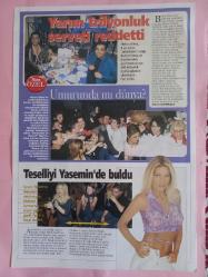 Pasha Magazin Dergi Berna Demir,Burak Altıner,Rana Balamir,Yasemin Koşal,Mehmet Şunu,Bülent Ersoy,Hakan Alkoç 28*41cm kupür