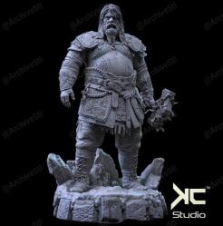 Thor Kratos  Figür   GRİ ESKİTME RENK  God Of War PlayStation4-5  Oyunu Figürü 20 Cm