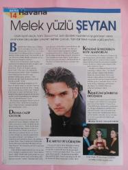 Havana Magazin Dergi önlü arkalı 4 sayfa Laetitia Casta, Erkin Alver,Hülya Avşar,Cem Davran ,Mahallenin Muhtarları Temel 28*36cm