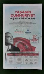 Sözcü Gazete 28 Ekim 2019 EYY ABD EYY Rusya Bu Fotoğrafa İyi Bakın,Duran Kalkan,Murat Karayılan,Mustafa Karasu,Ferhad Abdi Şirin,El Bağdadi,Abdülhamit Gül,Adem Ljajic,Adem Büyük,Umut Nayir,Fatih Terim,Abdullah Avcı,Beşiktaş Futbol Takımı,Beşiktaş 1-0 Galatasaray,Süleyman Demirel,Uğur Dündar,İstanbul Büyükşehir Belediye 29 Ekim Reklamı