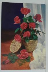 AŞKIN SEVGİNİN VE GÜZELLİĞİN SİMGESİ GÜL KARTPOSTALI,ARKASINA YAZILMIŞ,RENKLİ, 11 X 15 CM EBADINDA