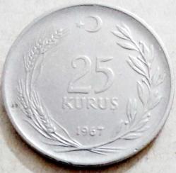 25 KURUŞ, 1967 ÇÇT (Düz)