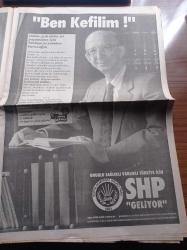 Cumhuriyet Gazetesi - 18 Ekim 1991 - Seçim Finali İstanbul'da - Refah Partisi Milletvekilleri Yüksekkaldırım'da Genelev Önünde Siyaset - Fahriye Abla - Müjde Ar - Nobel Ödüllü Udi Coase - PKK İstanbul'da Saldırdı