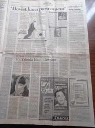 Cumhuriyet Gazetesi - 10 Kasım 1997 - Türkiye Cumhuriyeti'nin Kurucusu Atatürk'ü Ölümünün 59. Yılında Anıyoruz - Eşber Yağmurdereli Özgür - İzmir 1 Mayıs Kutlaması - Fazıl Hüsnü Dağlarca 10 Kasım 1938'i İşitmek - İktidar Alarmda DYP Pazarlıkta - Milli Eğitimde Kadro Temizliği - Şarkıcı Nilüfer Yine Büyüledi
