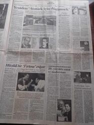 Cumhuriyet Gazetesi - 10 Kasım 1997 - Türkiye Cumhuriyeti'nin Kurucusu Atatürk'ü Ölümünün 59. Yılında Anıyoruz - Eşber Yağmurdereli Özgür - İzmir 1 Mayıs Kutlaması - Fazıl Hüsnü Dağlarca 10 Kasım 1938'i İşitmek - İktidar Alarmda DYP Pazarlıkta - Milli Eğitimde Kadro Temizliği - Şarkıcı Nilüfer Yine Büyüledi